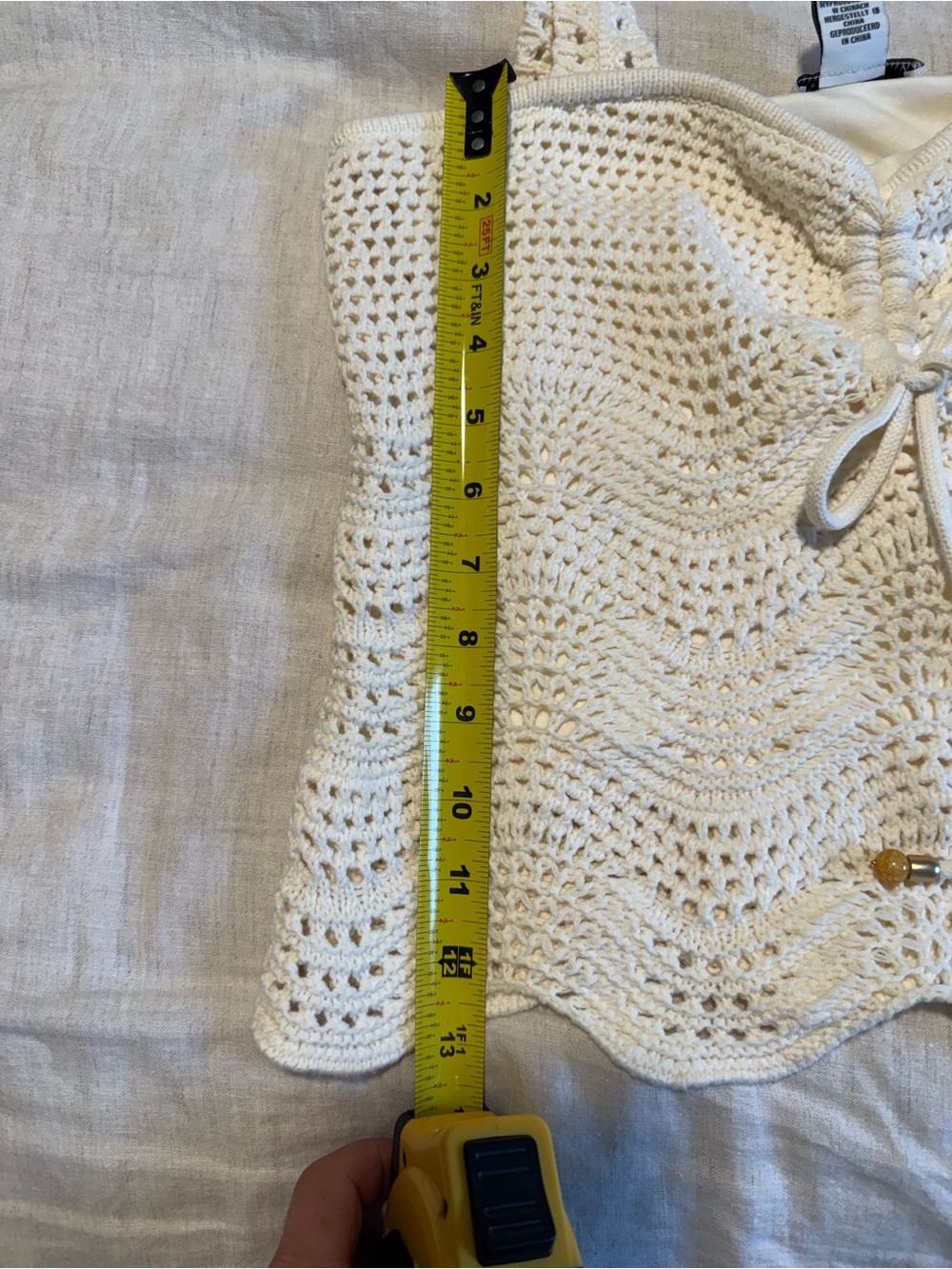 Rachel Zoe Cream Crochet Tie-Front Tank Top size MEDIUM - Picture 6 of 8